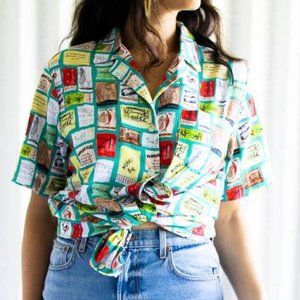 Rachel Antonoff James Collar Shirt - "Our Place Print" L